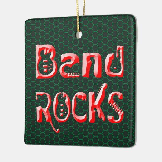 Red Band Rocks in het rood Keramisch Ornament (Links)