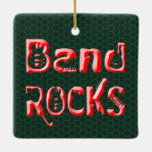 Red Band Rocks in het rood Keramisch Ornament (Achterkant)