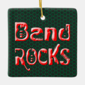 Red Band Rocks in het rood Keramisch Ornament (Voorkant)