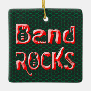 Red Band Rocks in het rood Keramisch Ornament