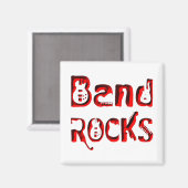 Red Band Rocks in het rood Magneet (Voorkant / Achterkant)