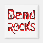 Red Band Rocks in het rood Magneet (Voorkant)