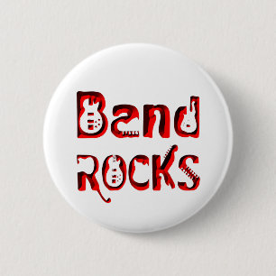 Red Band Rocks in het rood Ronde Button 5,7 Cm