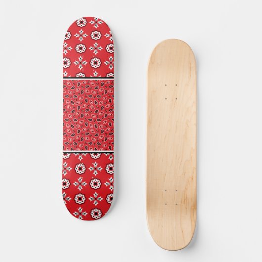 Red Bandana Boho Print Persoonlijk Skateboard (Voorkant)