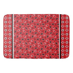 Red Bandana Boho Prints Badmat