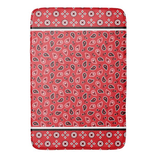 Red Bandana Boho Prints Badmat (Voorkant Verticaal)