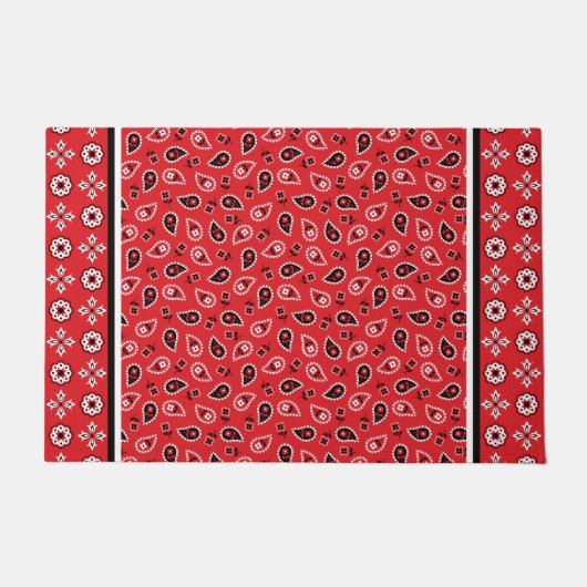 Red Bandana Boho Prints Deurmat (Voorkant)