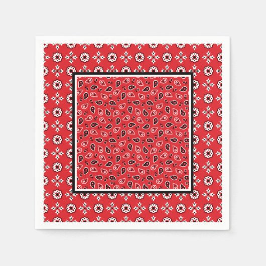 Red Bandana Boho Prints Servet (Voorkant)