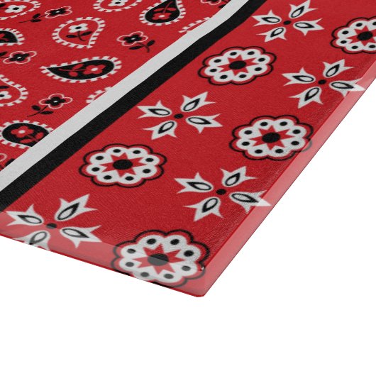 Red Bandana Boho Prints Snijplank (Hoek)