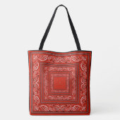 Red Bandana Boho Tote Bag (Achterkant)