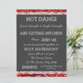 Red Bandana Chalkboard Country Wedding Kaart (Staand voorkant)