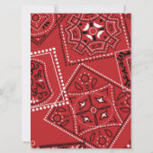 Red Bandana Chalkboard Country Wedding Kaart (Achterkant)