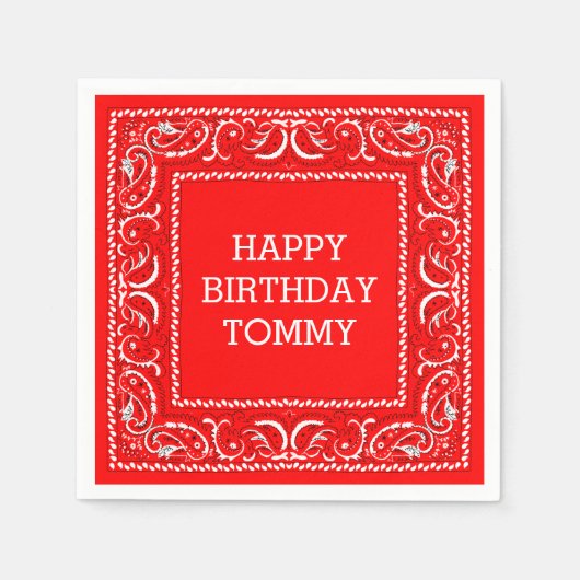 Red Bandana | cocktailservet Servet (Voorkant)