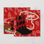 Red Bandana Cowboy Baby shower Kaart (Voorkant / Achterkant)