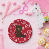 Red Bandana Cowboy Boot Paper Borden Papieren Bordje (Feest)