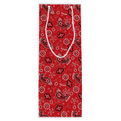 Red Bandana Cowboy Rodeo Outdoor Fun Classic Wijn Cadeautas (Achterkant)