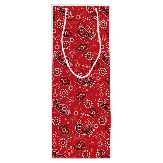 Red Bandana Cowboy Rodeo Outdoor Fun Classic Wijn Cadeautas (Achterkant)