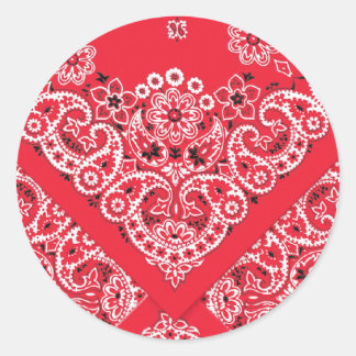 Red Bandana Design Classic Round Sticker