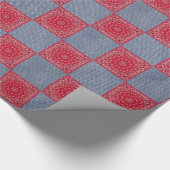 Red Bandana en Denim Print Cadeaupapier (Hoek)
