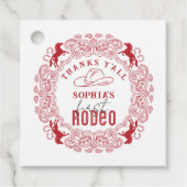 Red Bandana First Rodeo Bedankt voor je plezier Ta Bedankjes Labels (Voorkant)