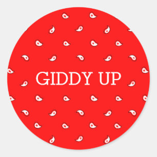 Red Bandana Giddy Up Sticker