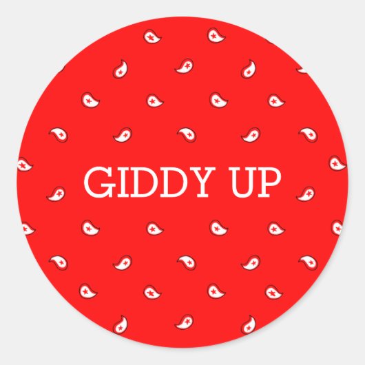 Red Bandana | Giddy Up Sticker (Voorkant)
