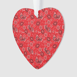 Red Bandana Heart Modern Cowboy Love Fun Ornament