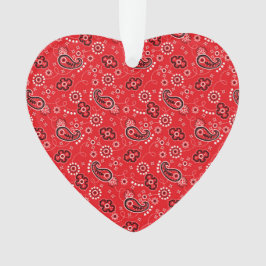 Red Bandana Heart Modern Cowboy Love Fun Ornament