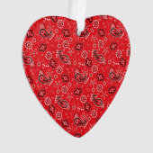 Red Bandana Heart Modern Cowboy Love Fun Ornament (voorkant)