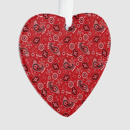 Red Bandana Heart Modern Cowboy Love Fun Ornament (voorkant)