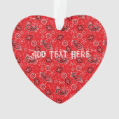 Red Bandana Heart Modern Cowboy Love Fun Ornament (achterkant)