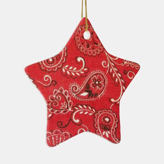 Red Bandana Keramisch Ornament (Rechts)