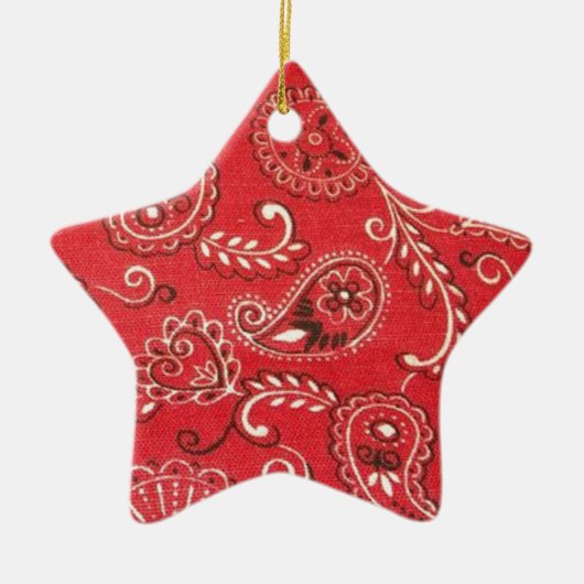Red Bandana Keramisch Ornament (Voorkant)