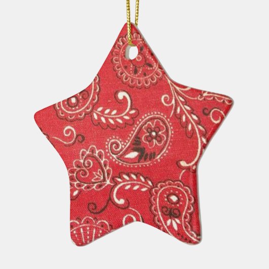 Red Bandana Keramisch Ornament (Links)