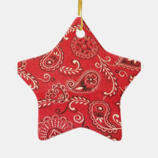 Red Bandana Keramisch Ornament (Achterkant)
