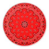 Red Bandana Keramische Knop (Voorkant)