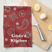 Red Bandana Kitchen Towel Theedoek (Quarter Fold)