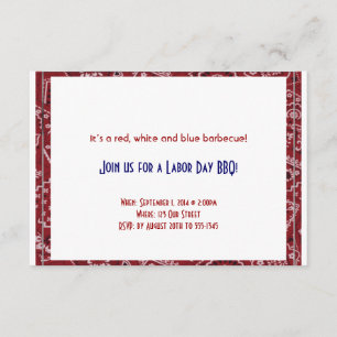 Red Bandana Lijst Labour Day Invitation Kaart