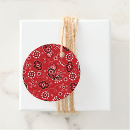 Red Bandana Modern Cowboy Westerne Rodeo buiten Bedankjes Labels