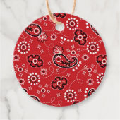 Red Bandana Modern Cowboy Westerne Rodeo buiten Bedankjes Labels (Voorkant)