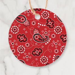 Red Bandana Modern Cowboy Westerne Rodeo buiten Bedankjes Labels