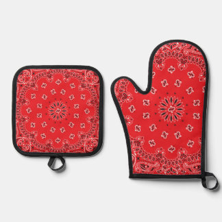 Red Bandana Ovenwant & Pannenlap Set