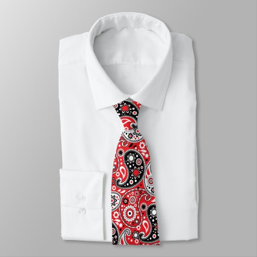 Red Bandana Paisley Elegant Land Western Stropdas (Gebonden)