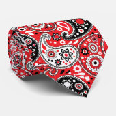 Red Bandana Paisley Elegant Land Western Stropdas (Opgerold)