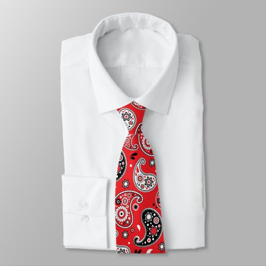 Red Bandana Paisley Elegant Land Western Stropdas (Gebonden)