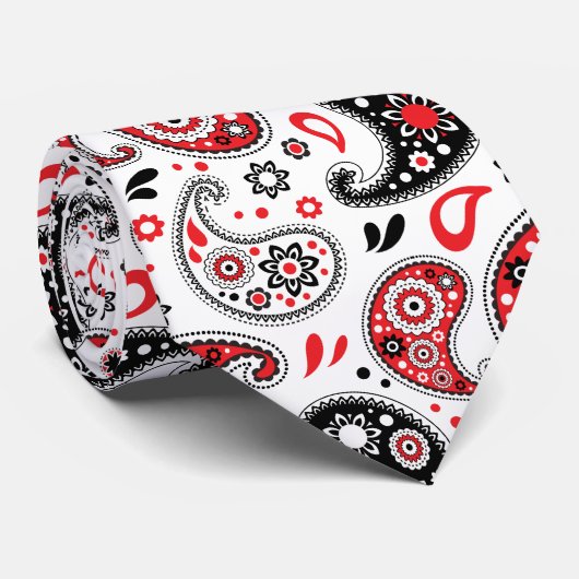 Red Bandana Paisley Land Westerne kerst Stropdas (Opgerold)