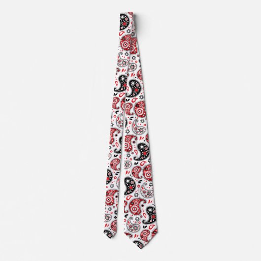Red Bandana Paisley Land Westerne kerst Stropdas (Achterkant)
