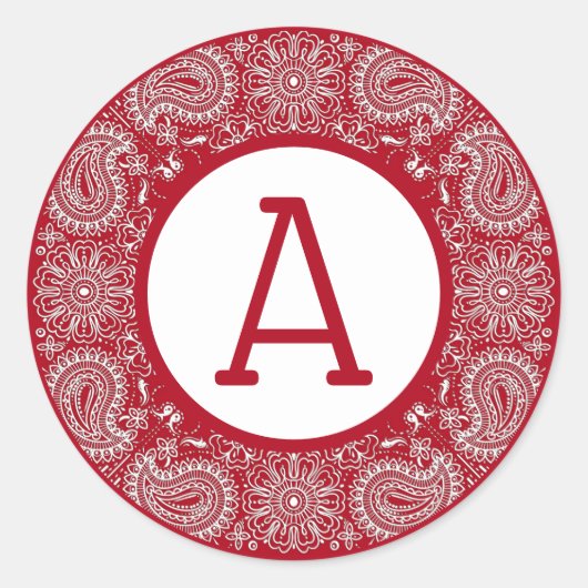Red Bandana personaliseren Ronde Sticker (Voorkant)