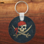 Red-Bandana Pirate Flag Sleutelhanger (Voorkant)