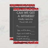Red Bandana Rustic Chalkboard Country Wedding RSVP (Voorkant / Achterkant)